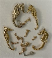 Gold plated Seahorses