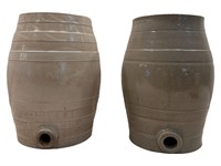 (2) Antique Stoneware Barrels