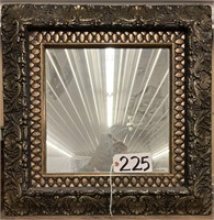 Vintage 26x26 Ornate Wood Decorative Framed Mirror