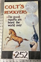 Colt Revolvers Metal Advertising Sign