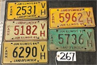 5 1980s Illinois Farm Plates