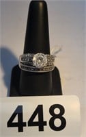 Sterling Silver Ring Set sz. 8 - 6.60 gr one piece
