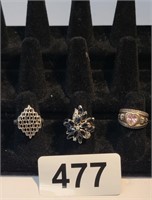 Sterling Silver Estate Rings ( 3 )