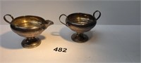 Sterling Silver Sugar & Creamer Weighted 168 grams