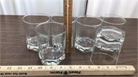 6 clear crystal octagon glasses