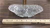Vintage relish boat etch/ deep cut crystal
