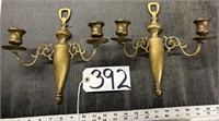 Pair Vintage Brass Candleholders