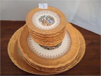 20 piece lot of 22kt gold trim Vogue dinnerware.