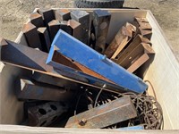 Wood Bin of Tie Down Corners and Cables