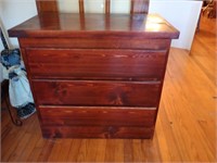 Beautiful flip top 3 drawer chest. Approx 29 1/2