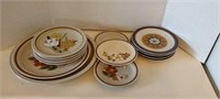 Group of vintage stoneware dishes assorted