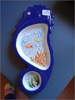 Super cute ceramic seahorse divided tray