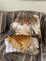 Group of vintage material and curtains