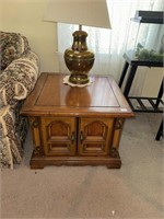 Vintage end table 27” top and 20” tall matching