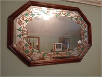 Beautiful octagon mirror with simulated stained