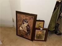 Three decoupage pictures