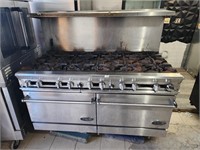 DCS Gas 10 Burner Stove with Dual Ovens