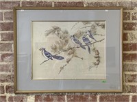 Anni Moller Blue Jay Painting