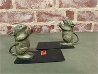 Brass Mouse Bookends