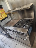 Migali 4 Burner Double Oven and 24" Flat Grill Gas