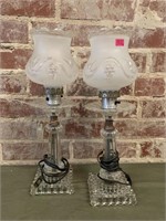 Glass Lamp Pair