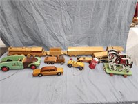 Lot of wood pull toys.  Various ages,  makers