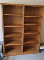 Double wide bookcase with adjustable shelves -
