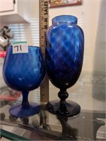 Vintage cobalt blue glassware