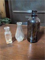 Vintage glass small medicine bottles