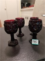 Avon ruby red mini goblets