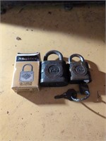 2 Yale and 1 Master padlocks