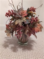 Glass vase w fall arrangement