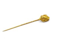 Antique yellow gold nugget stick pin