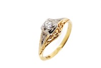 Art Deco diamond & 18ct yellow gold ring