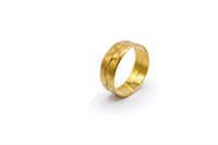 Modernist 18ct yellow gold gents ring