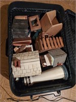 Suitcase of wooden crafts