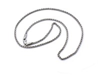 9ct White gold foxtail chain necklace