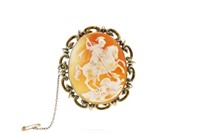 Victorian cameo & yellow gold brooch