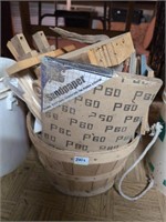 Apple basket w misc wood and sandpaper