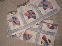 Vintage hand stitched tulip quilt