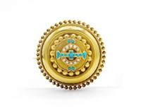 Victorian yellow gold mourning brooch