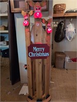 Tall reindeer Christmas wood decoration homemade