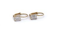 Gemstone set 9ct yellow gold earrings