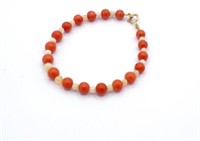 Italian red coral & opal bead bracelet