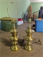 2 brass lamps
