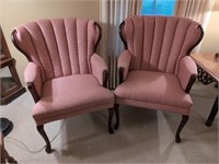 Pair vintage pink queen Anne legs occasional