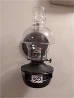 Small metal oil lamp w sconce