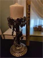 Vintage grape silver candlestick