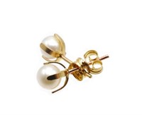 Pearl & 9ct yellow gold stud earrings