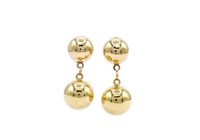 9ct Yellow gold ball ear clips
